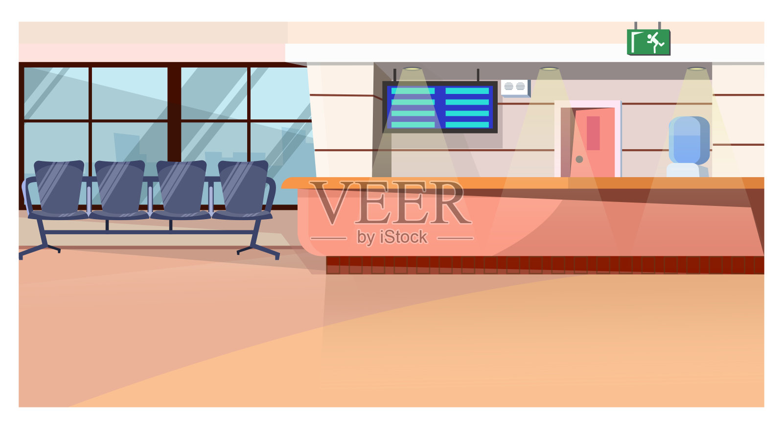 候机室和柜台在机场的插图插画图片素材