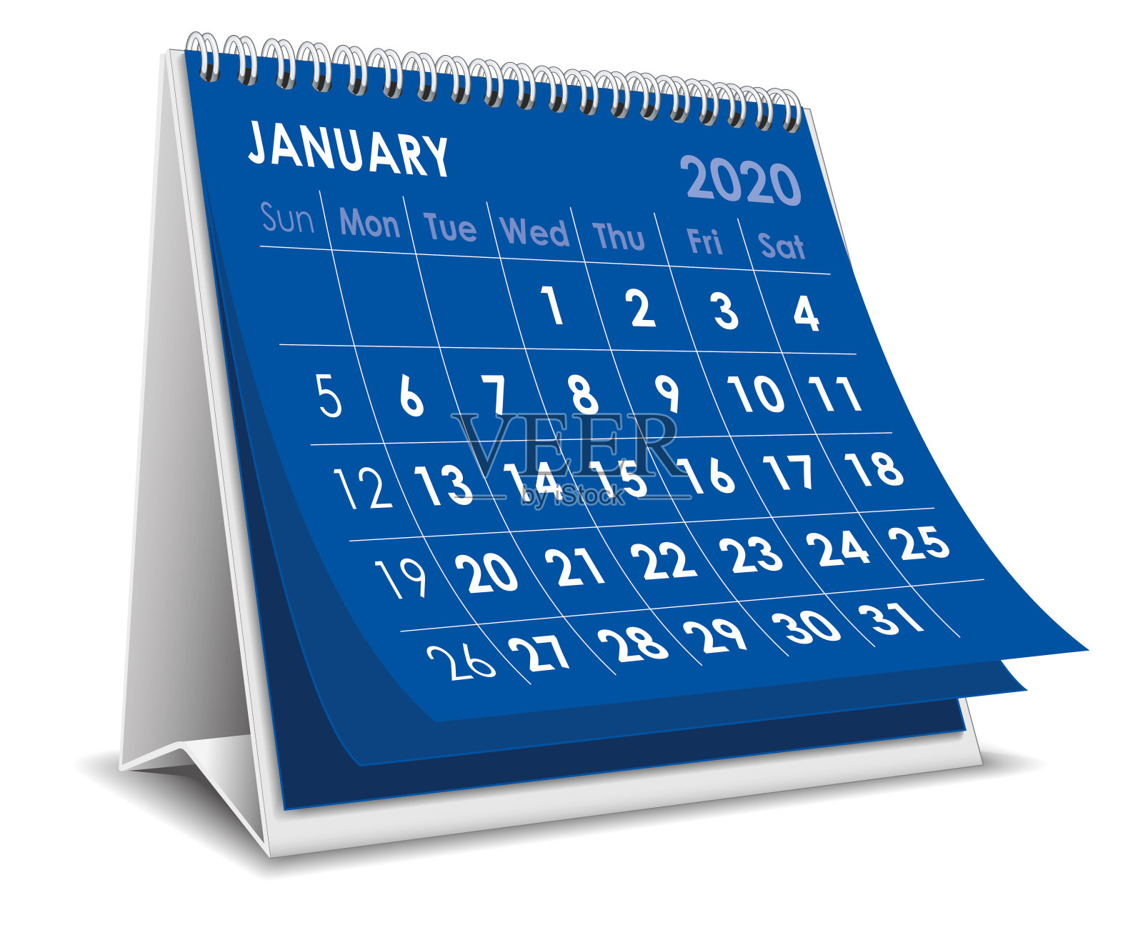 2020年1月日历设计模板素材