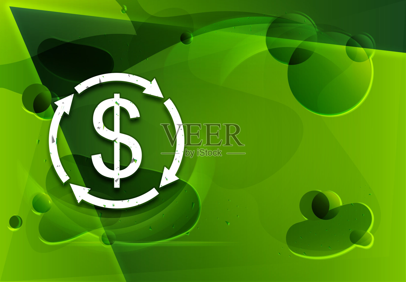 货币兑换美元符号图标玻璃时尚抽象绿色背景插图插画图片素材