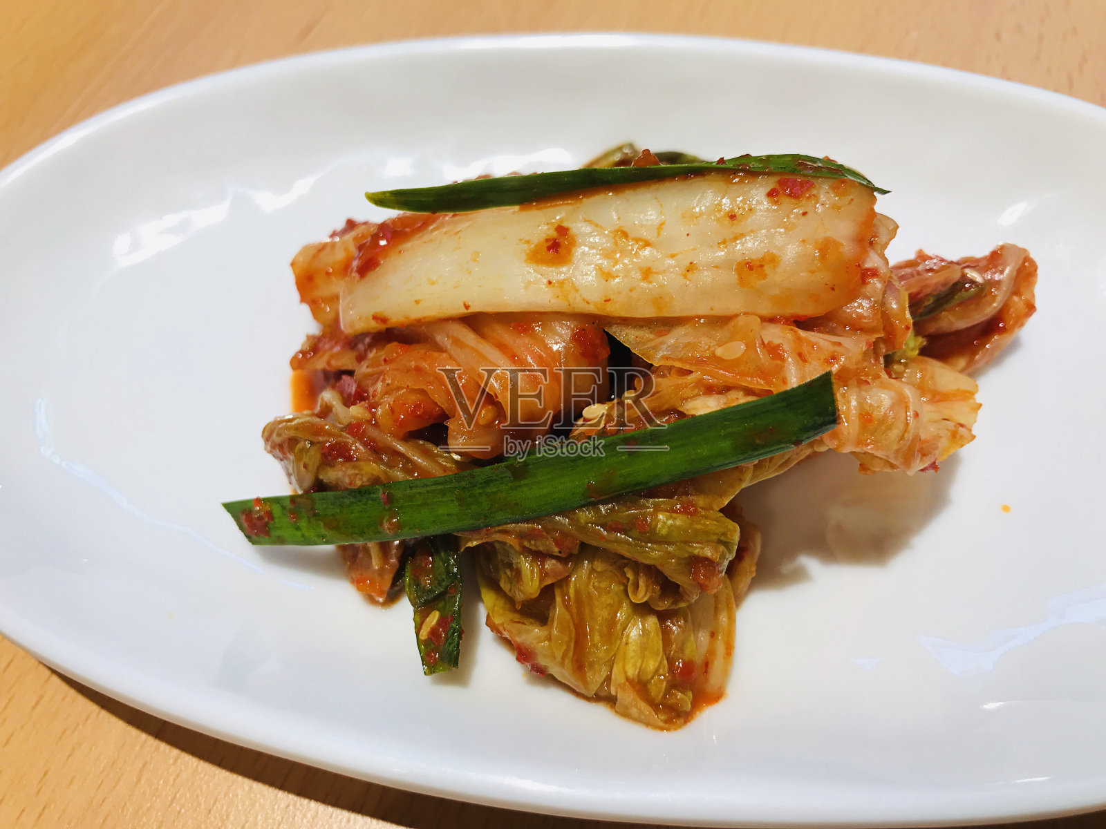中国白菜泡菜，一种受欢迎的韩国配菜。照片摄影图片