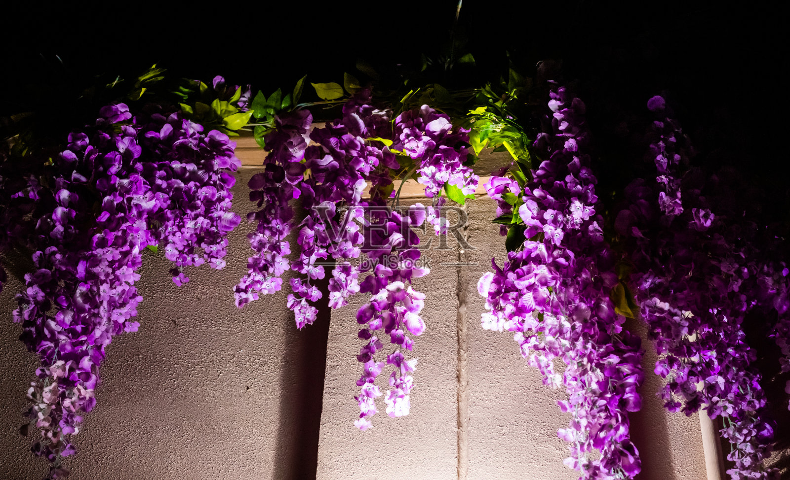 紫藤的花。人造花照片摄影图片