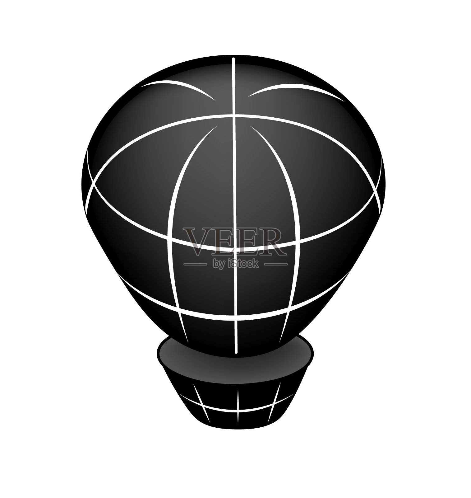 矢量插图。热气球的剪影。航空运输。在白色背景上隔离插画图片素材