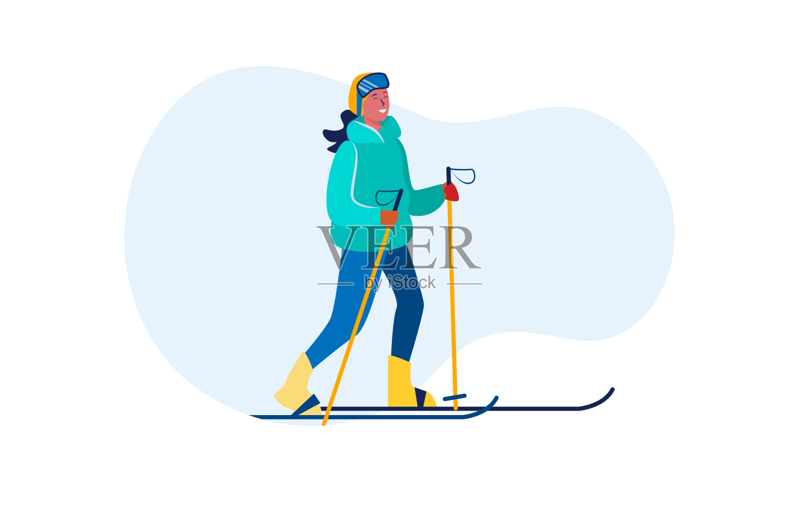 快乐的滑雪女人设计元素图片