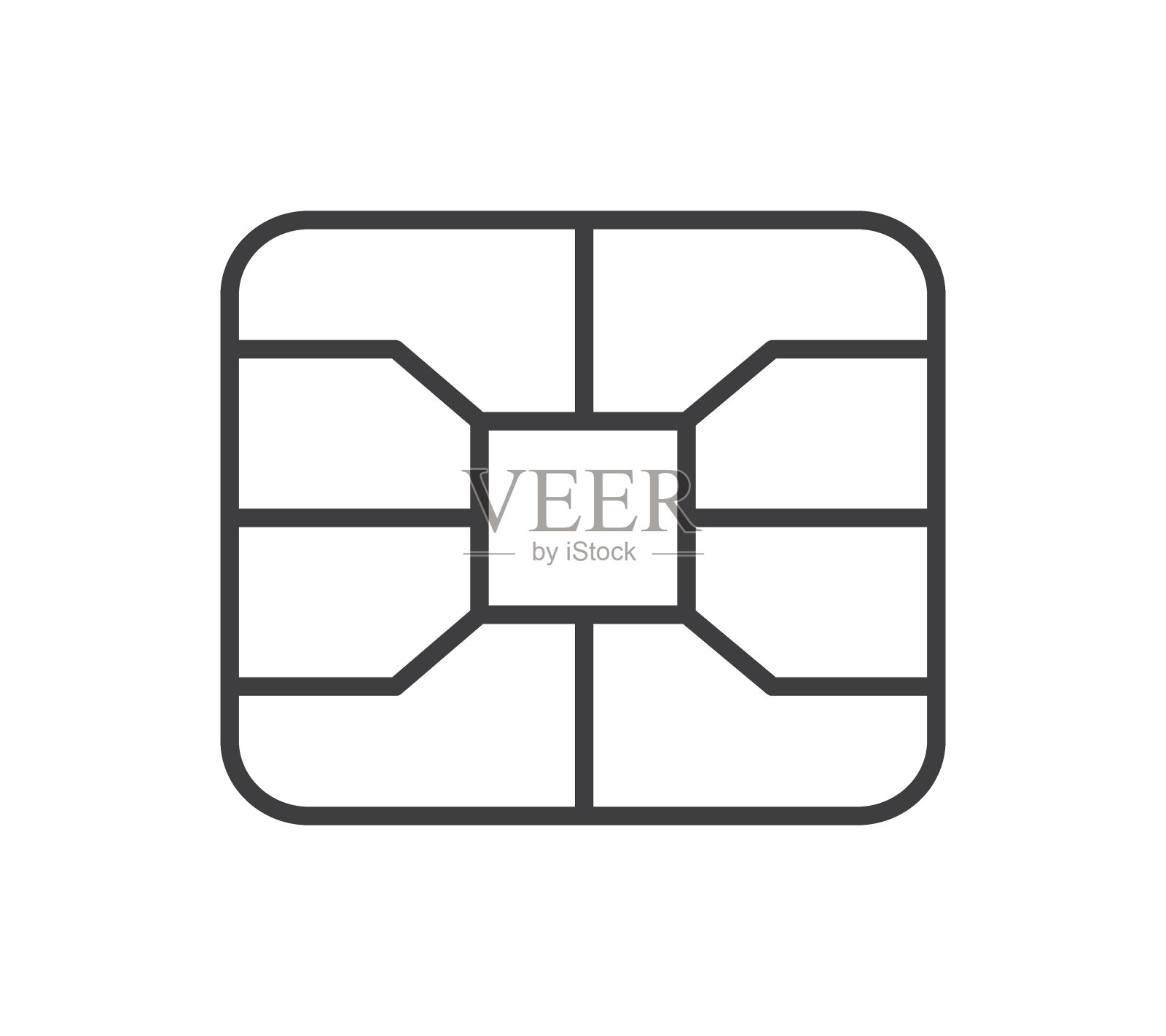 信用卡EMV芯片符号。数字Nfc支付技术。插画图片素材