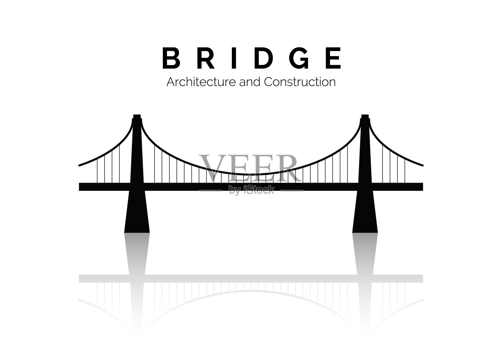 桥图标。桥梁建筑和建筑物。现代建筑连接。矢量图插画图片素材