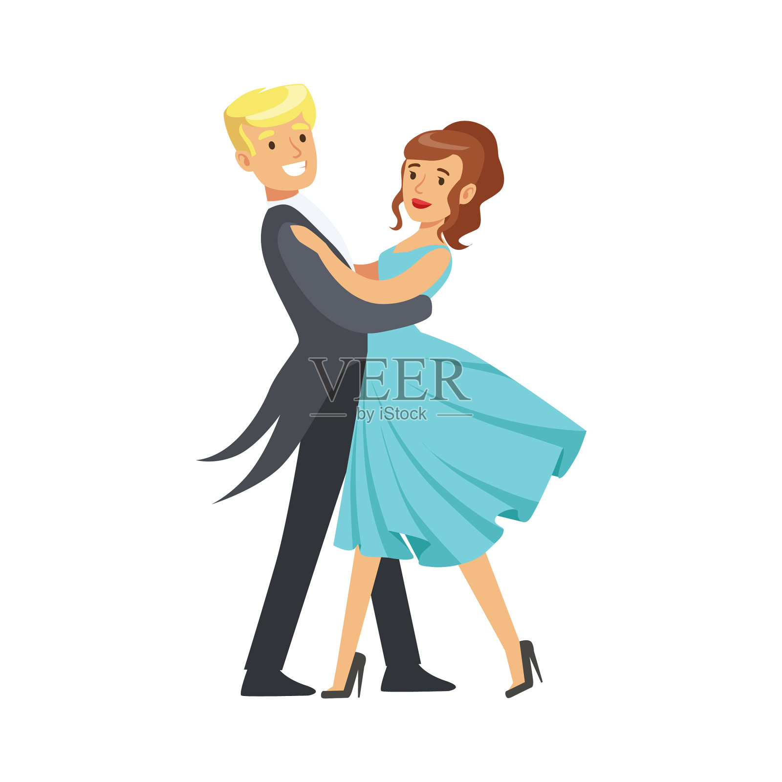 快乐的年轻情侣跳交际舞设计元素图片