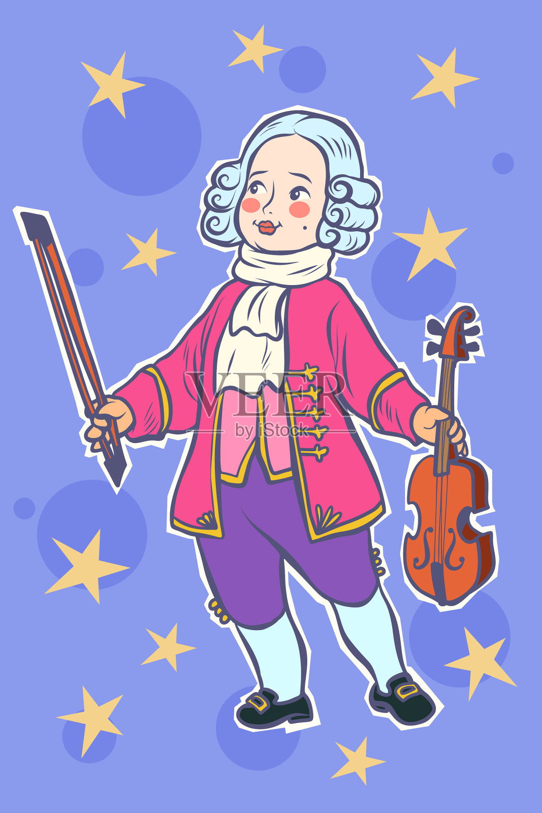 小小提琴家小莫扎特插画图片素材