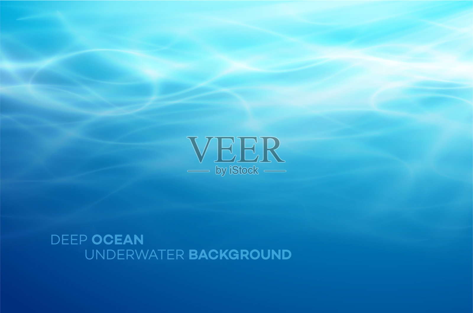 蓝色的深水和海洋抽象的自然插画图片素材
