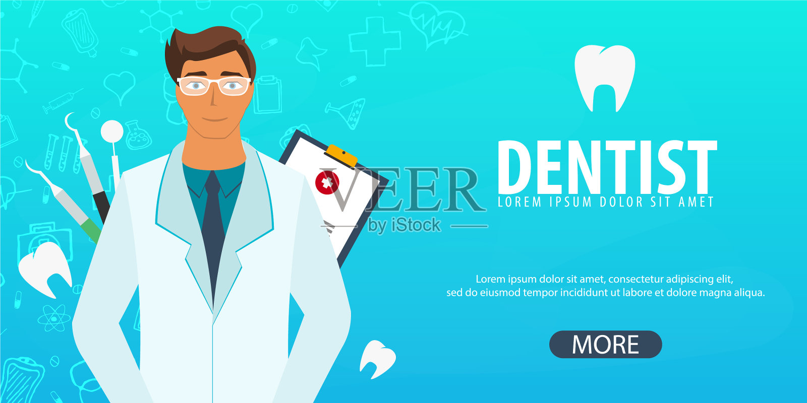 牙科诊所和牙医医学背景插画图片素材