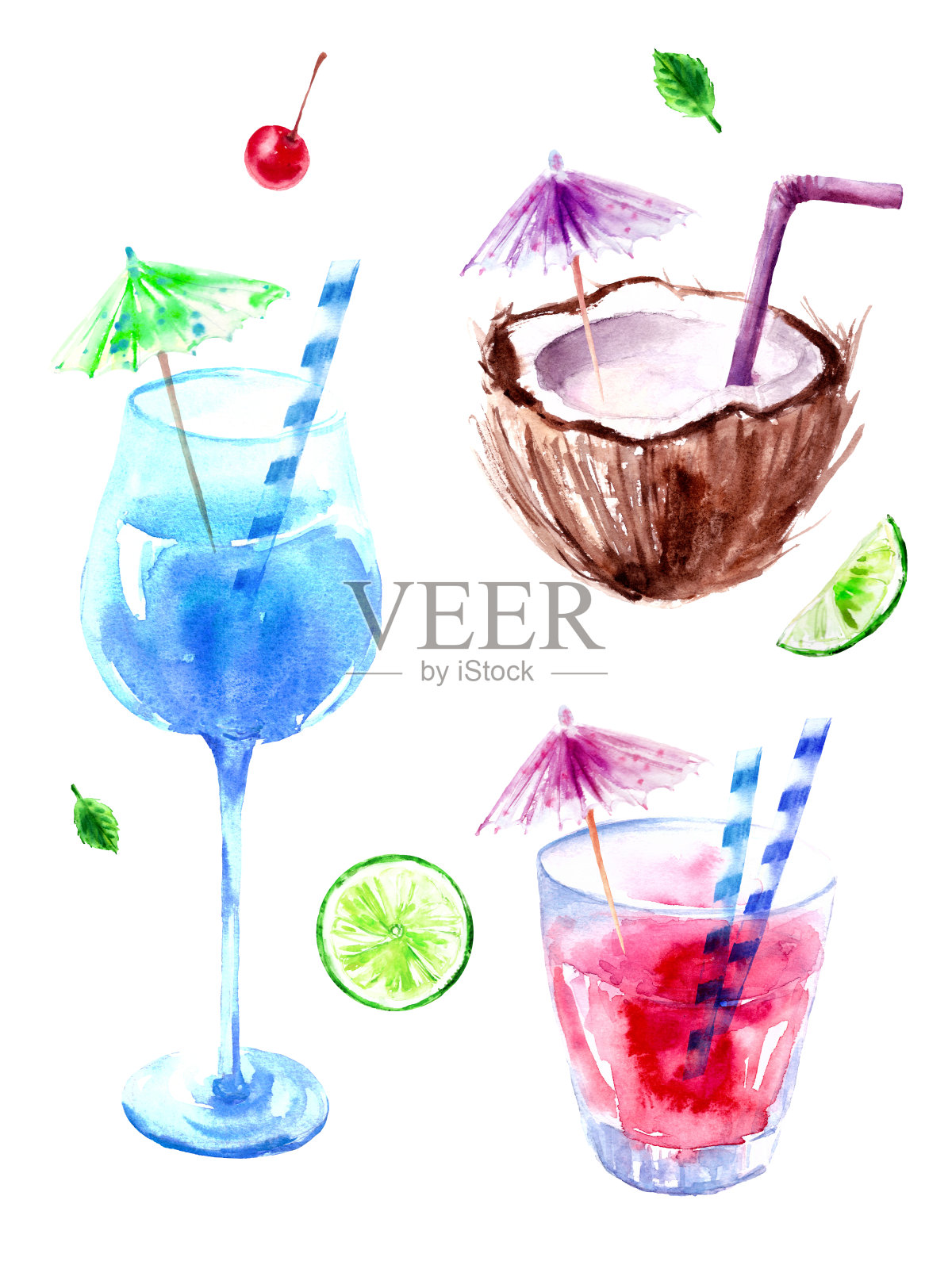 手绘水彩食品饮料插图插画图片素材