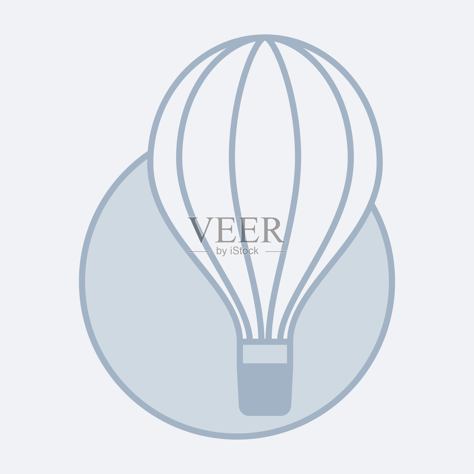 向量现代图标的一个气球。它代表了飞行、冒险和气球旅行的概念。可以作为一个标志，图标，或标签插画图片素材