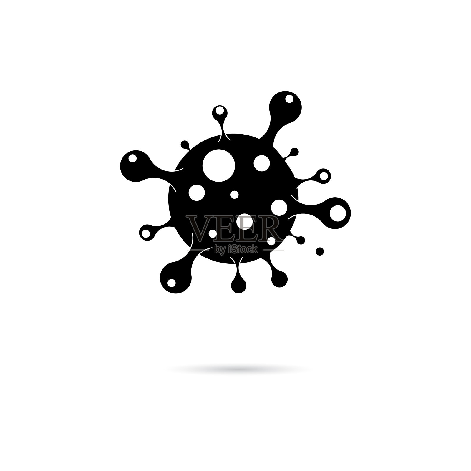 冠状病毒细胞的矢量图标设计插画图片素材