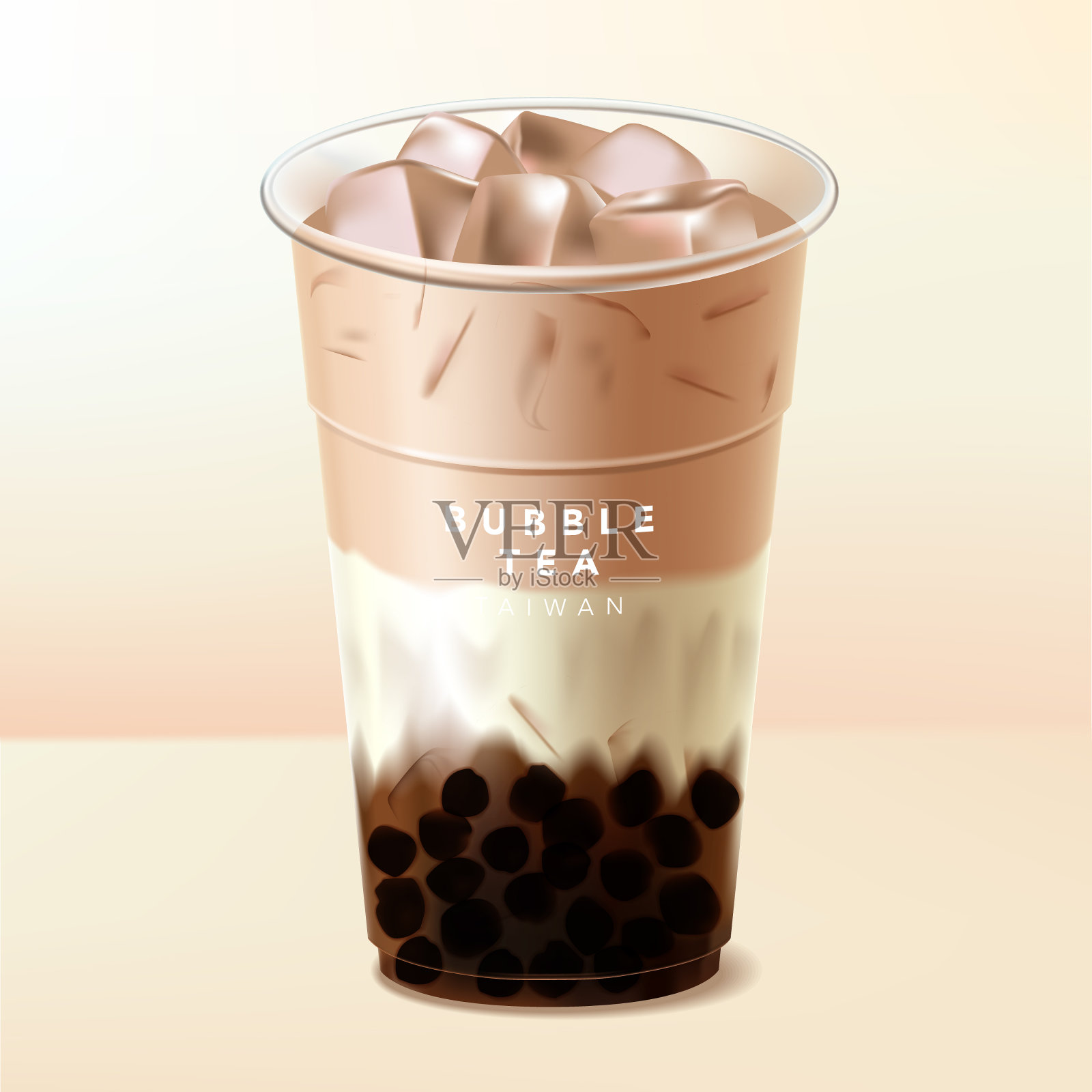 矢量台湾冰泡芋茶或奶茶插画图片素材
