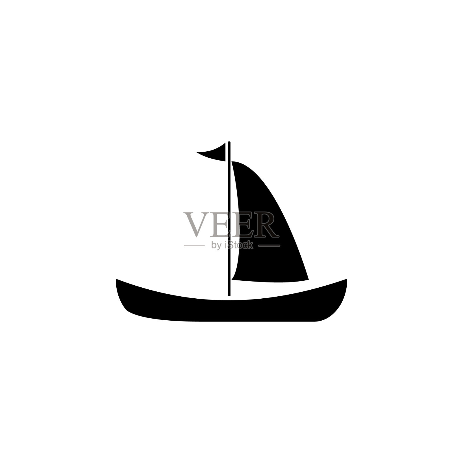 船,图标。夏季矢量图标黑色薄扁平象征旅游Web和应用程序开发孤立在白色背景。向量设计元素图片