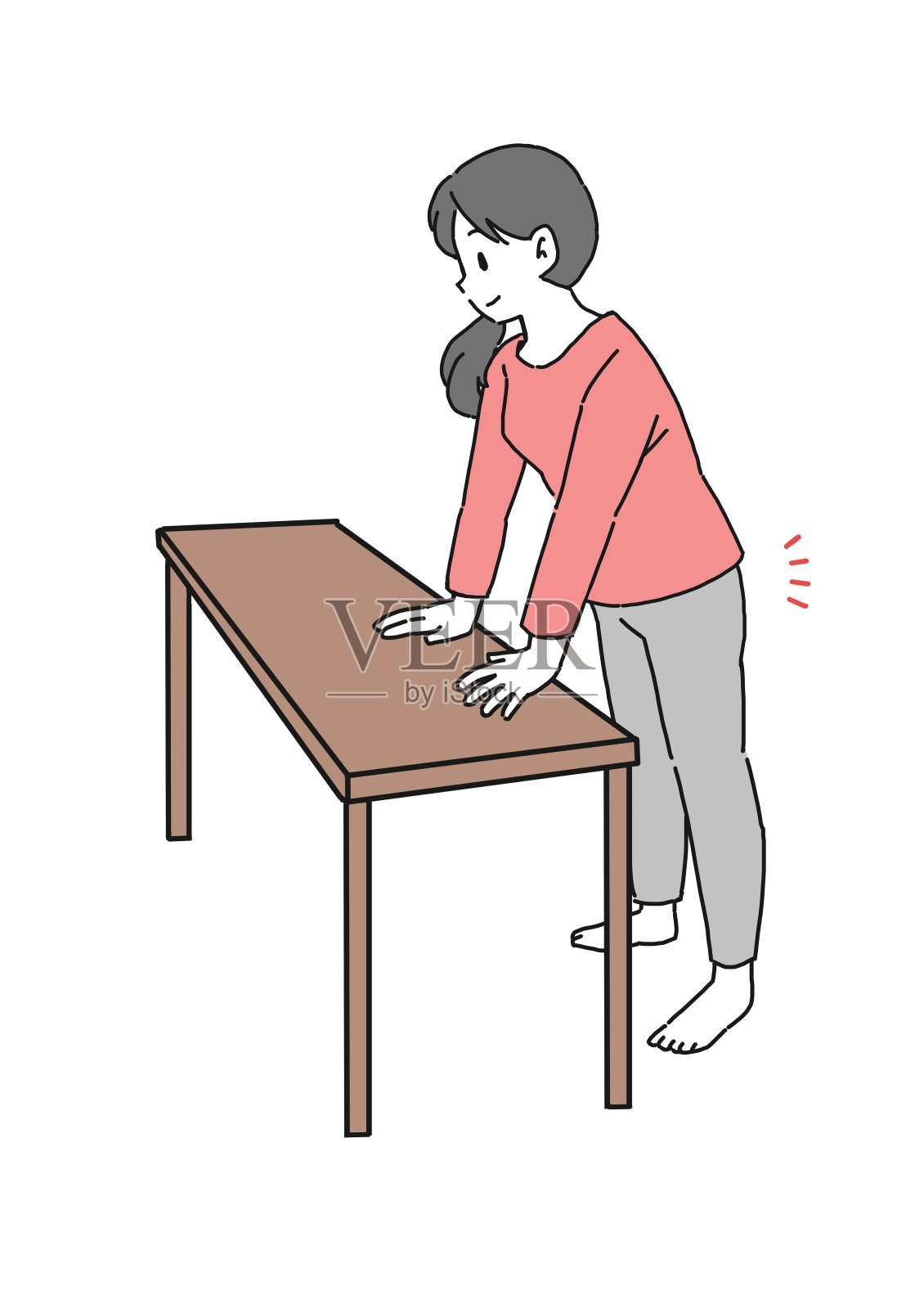 尿漏:一位妇女在做盆底肌肉练习插画图片素材