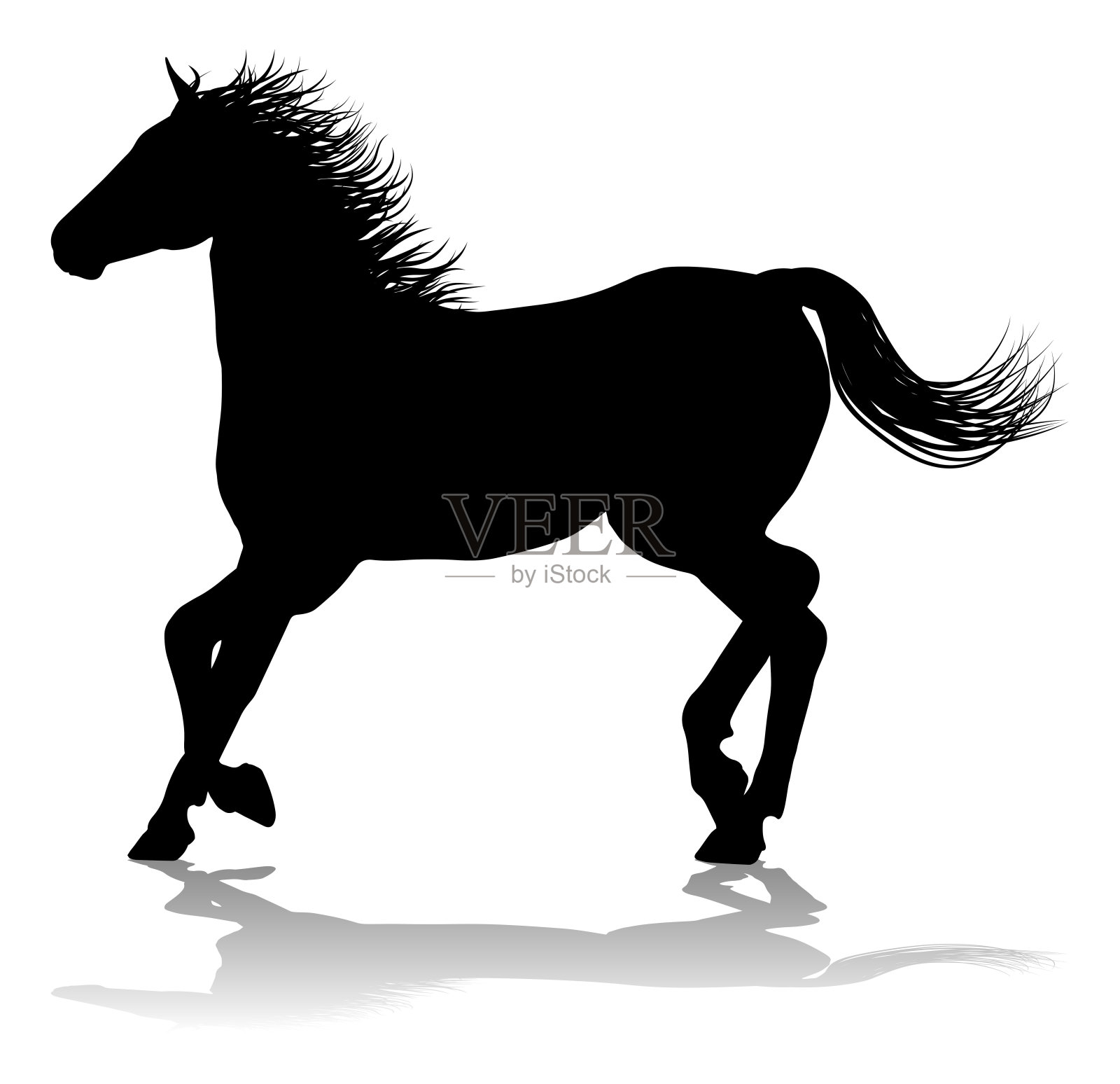马轮廓动物设计元素图片