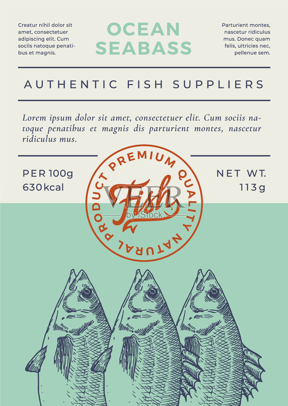 海洋鱼抽象包装设计还是插画图片素材
