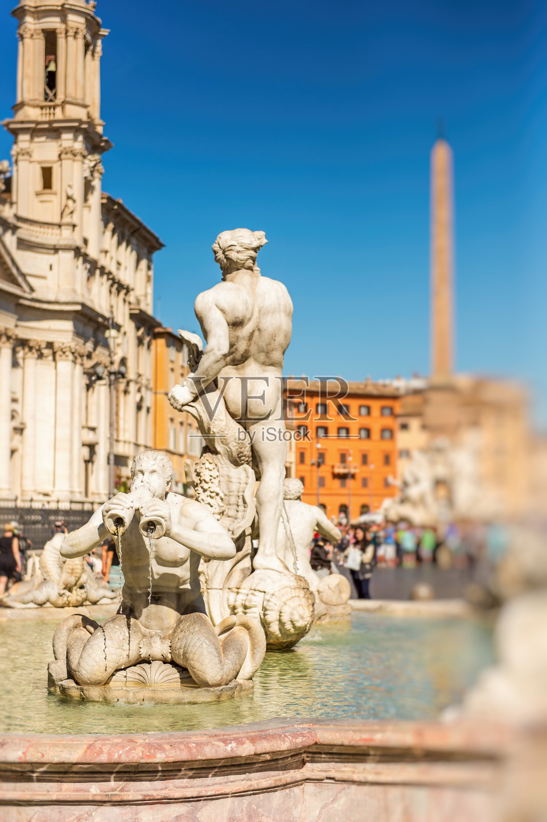 意大利罗马纳沃纳广场上的喷泉。受欢迎的旅游地点照片摄影图片
