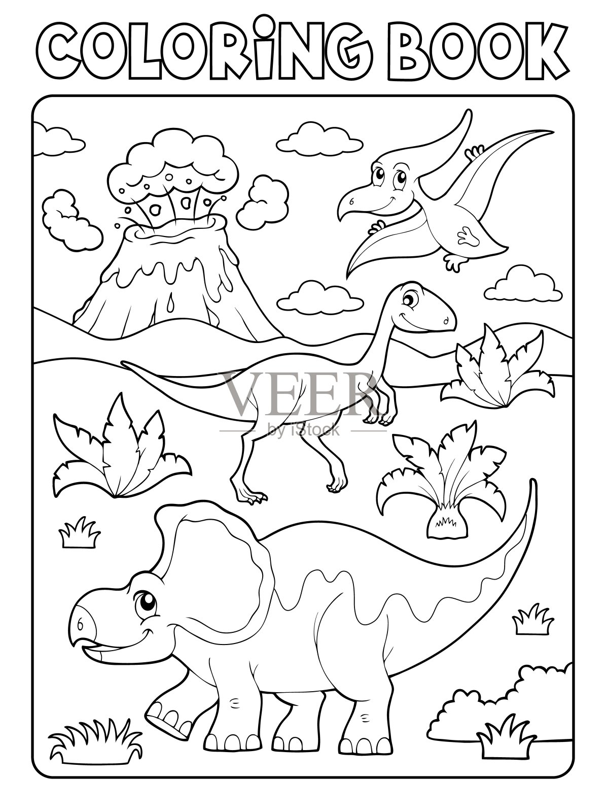 图画书恐龙构图图2插画图片素材