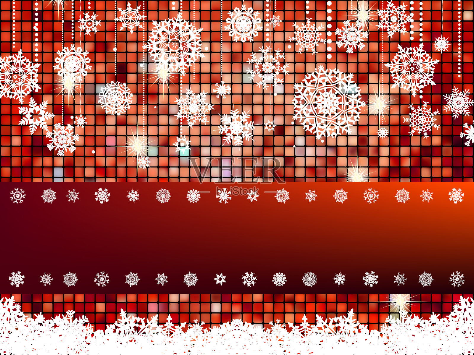 圣诞贺卡马赛克与光。EPS 8插画图片素材