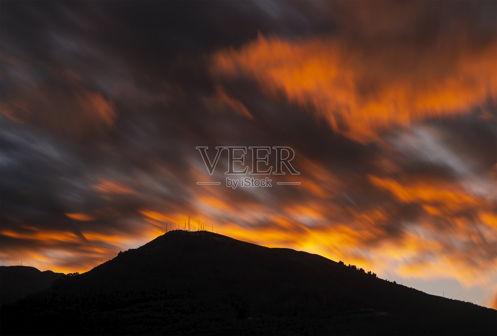 皮钦查火山日落，厄瓜多尔基多照片摄影图片