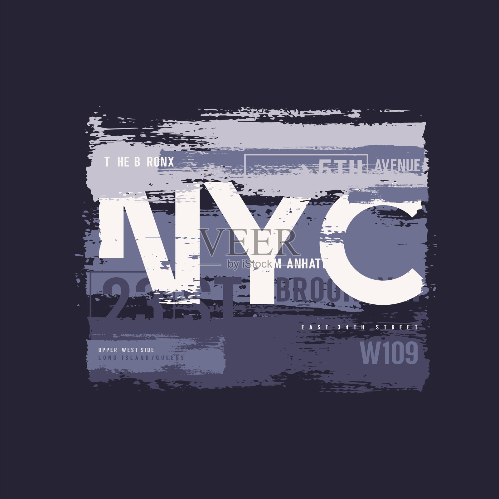 矢量图形t恤设计，海报，印刷纽约主题插画图片素材