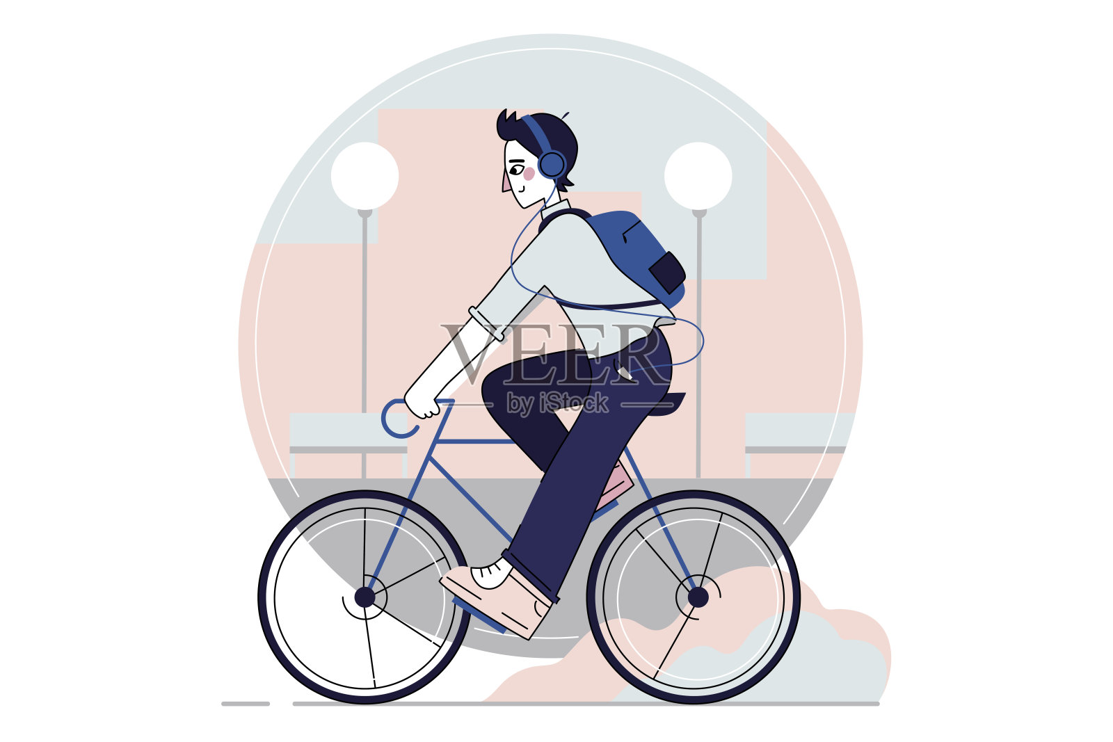骑行，运动，运动，娱乐，活动概念插画图片素材