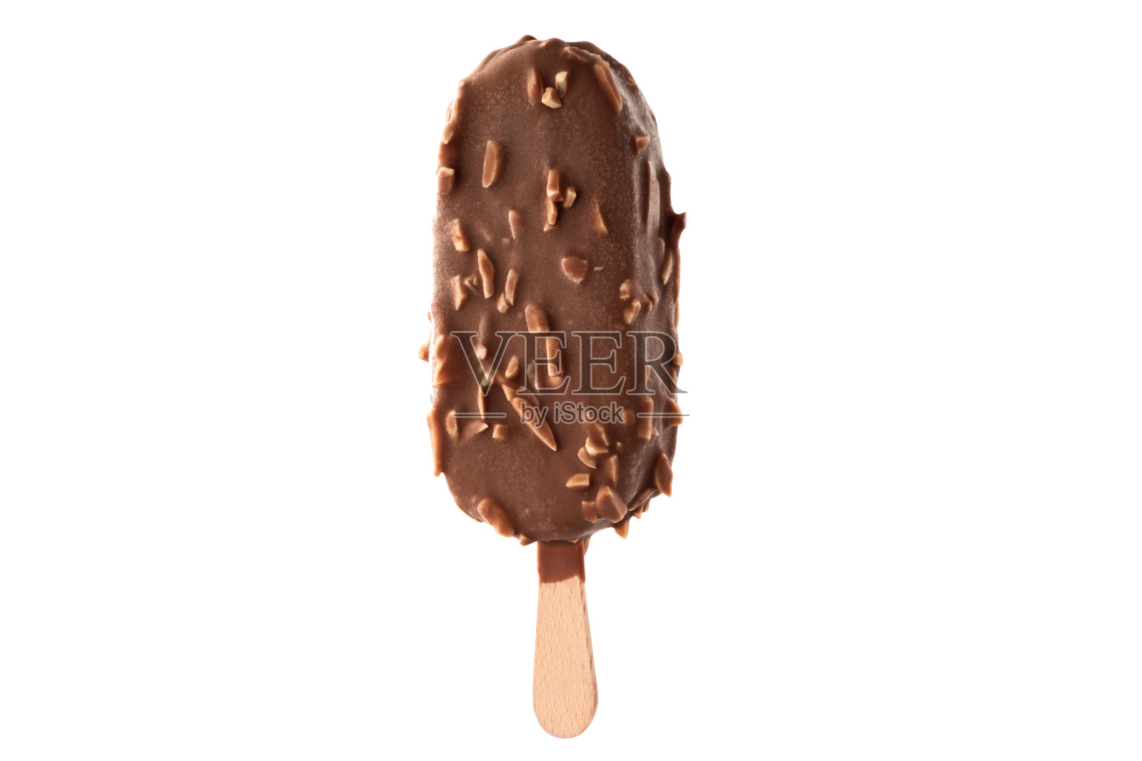 白色背景上孤立的巧克力冰淇淋照片摄影图片