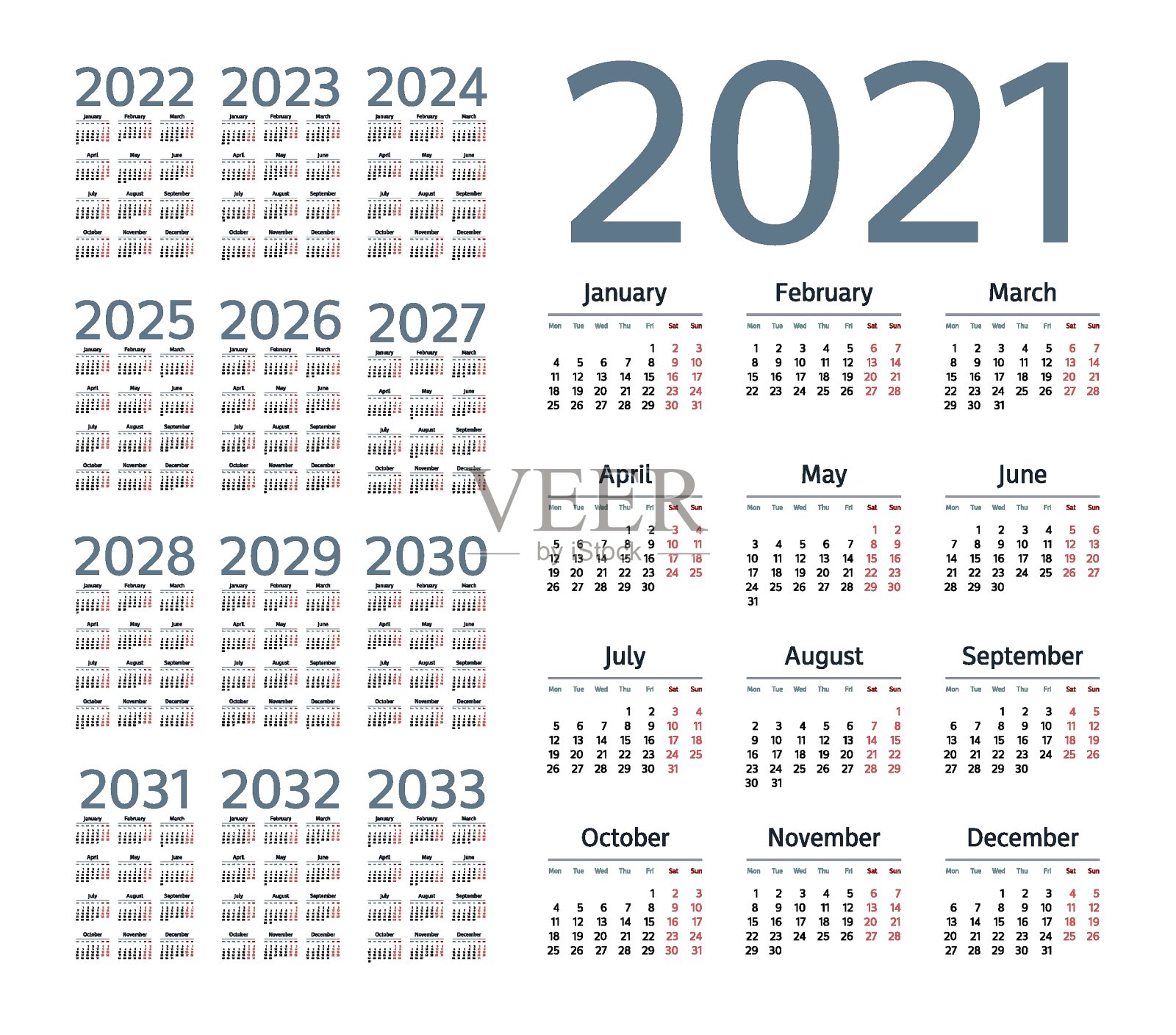 英语日历制作2021图片