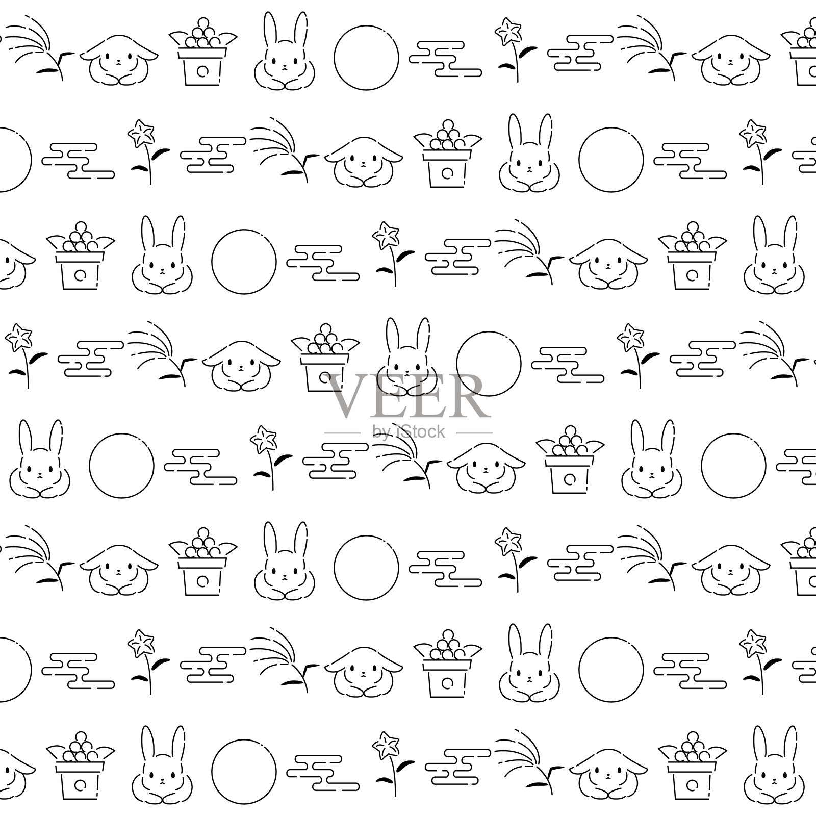 Tsukimi pattern background背景图片素材