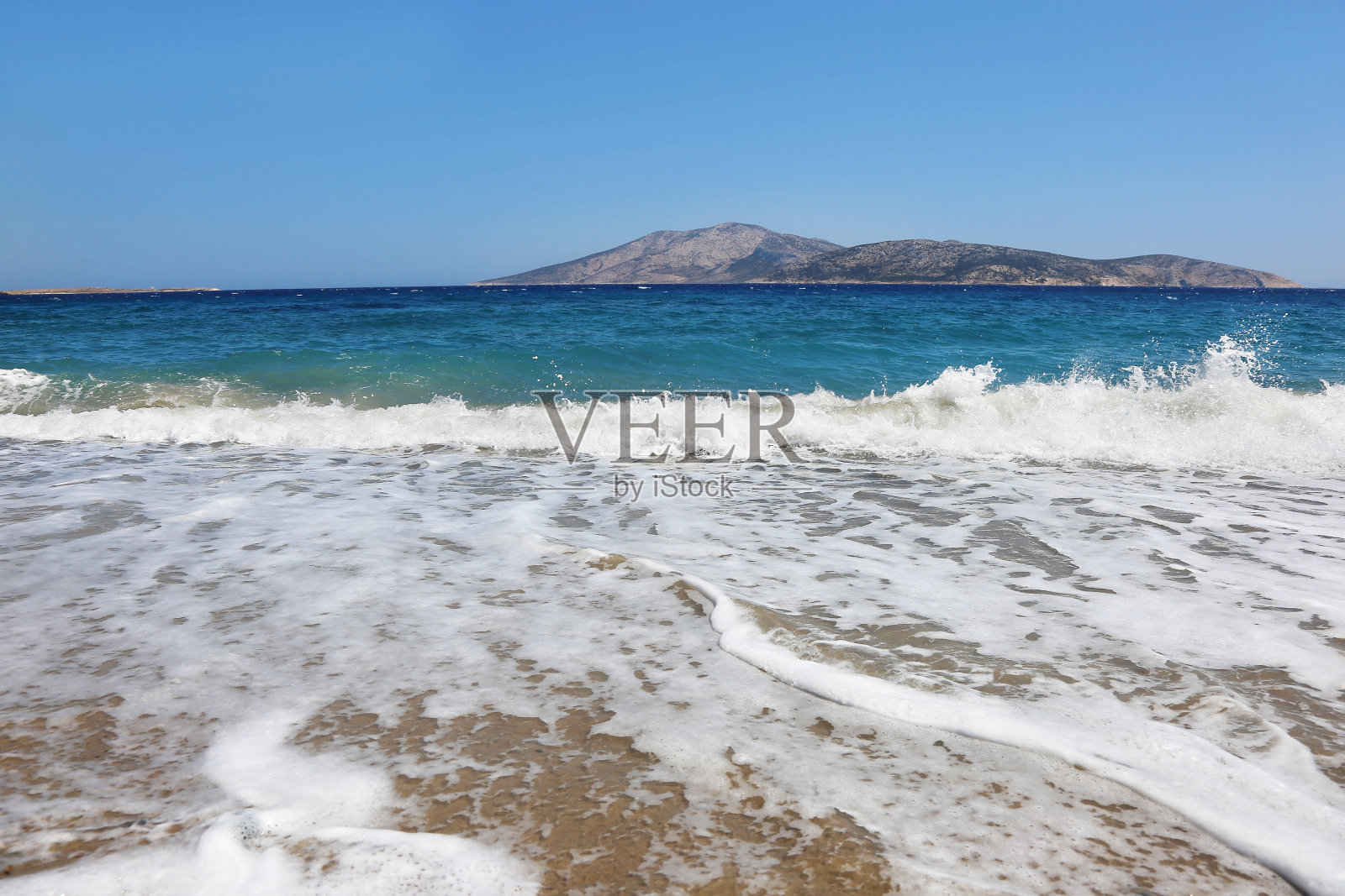希腊Kato Koufonisi岛的海滩海浪照片摄影图片