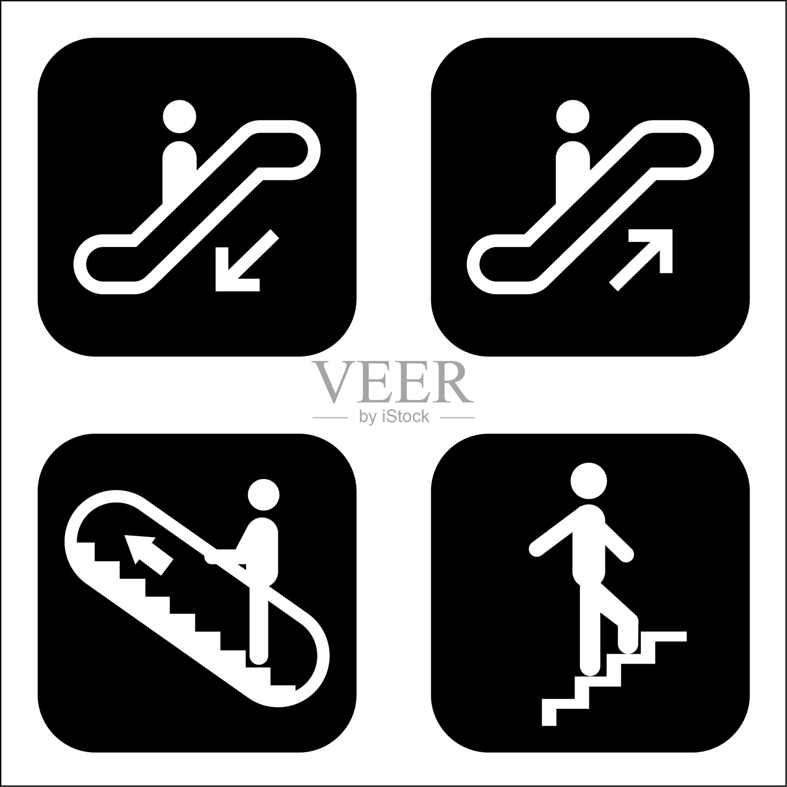 自动扶梯及电梯标志插图插画图片素材