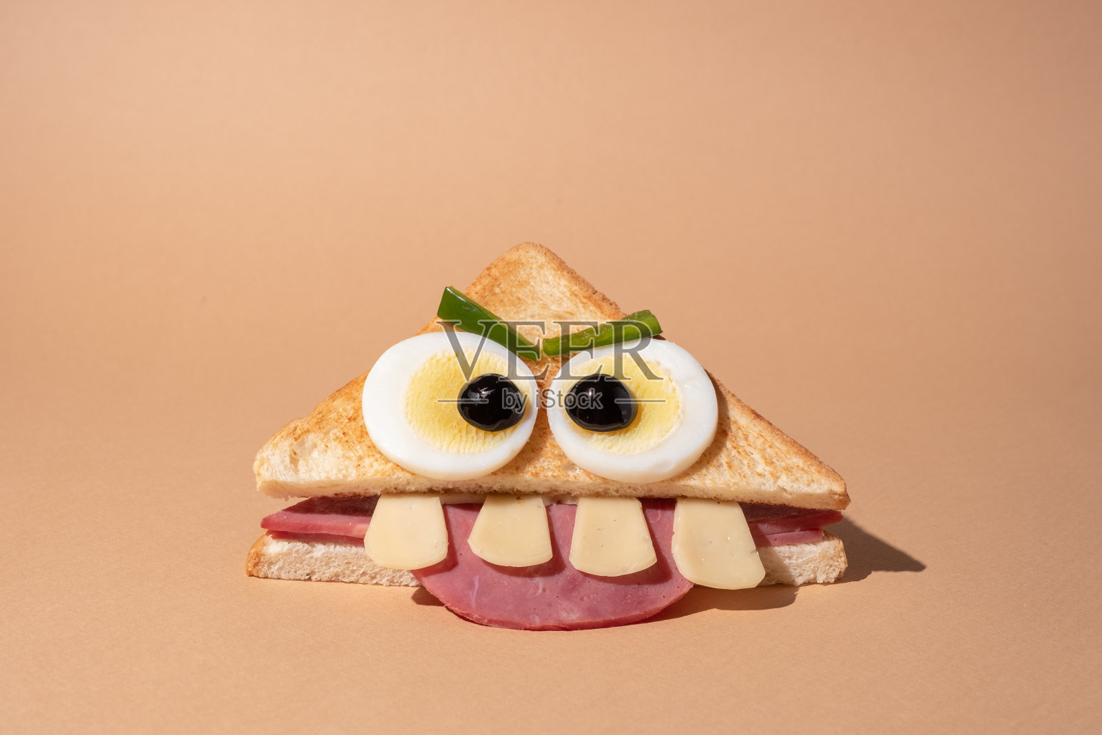 有趣的万圣节怪物三明治照片摄影图片
