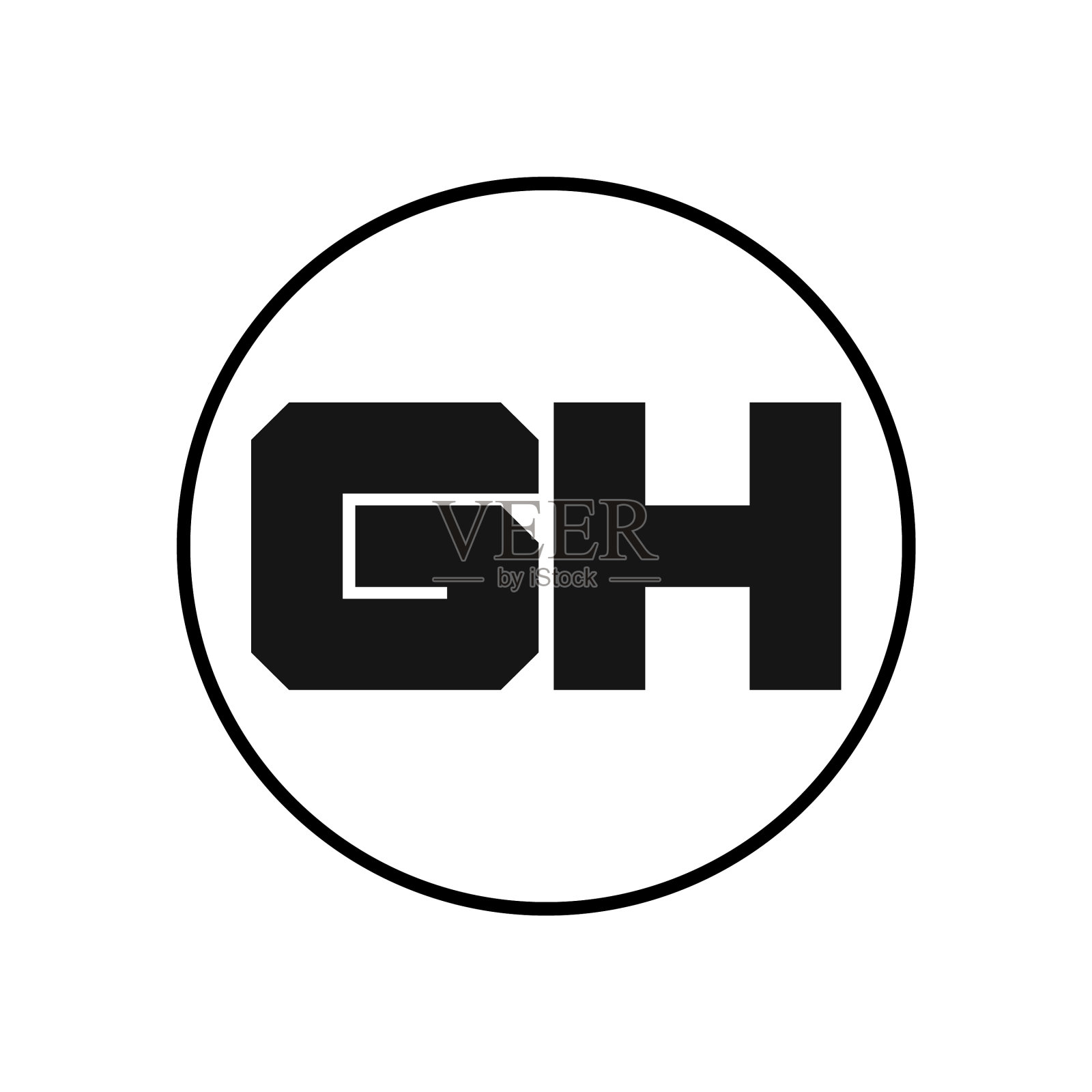 Gh字母标志设计风格简约设计元素图片