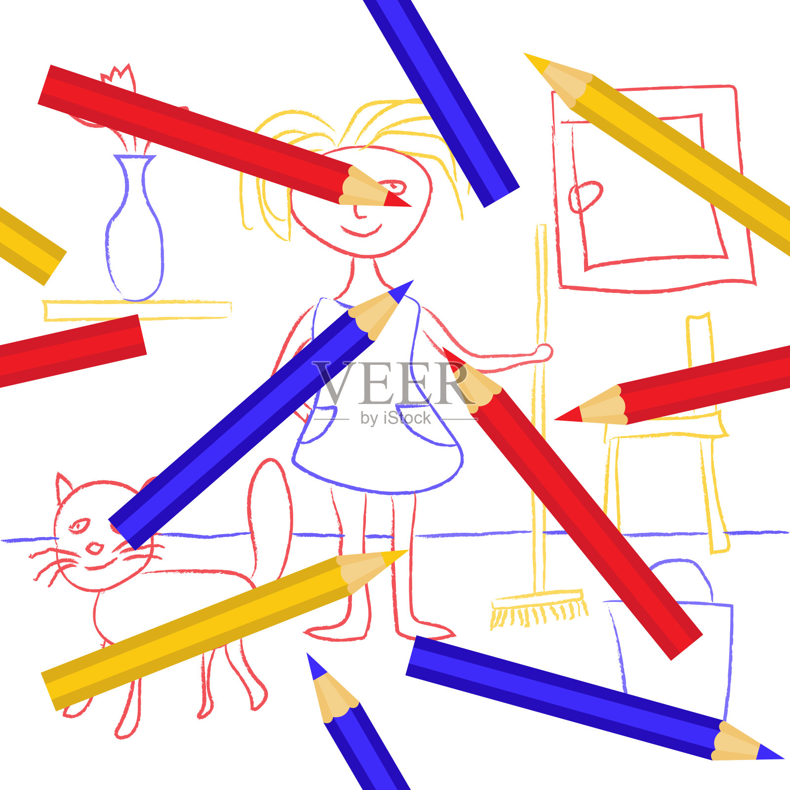 少女与猫（三）|插画|插画习作|予拥风 - 原创作品 - 站酷 (ZCOOL)