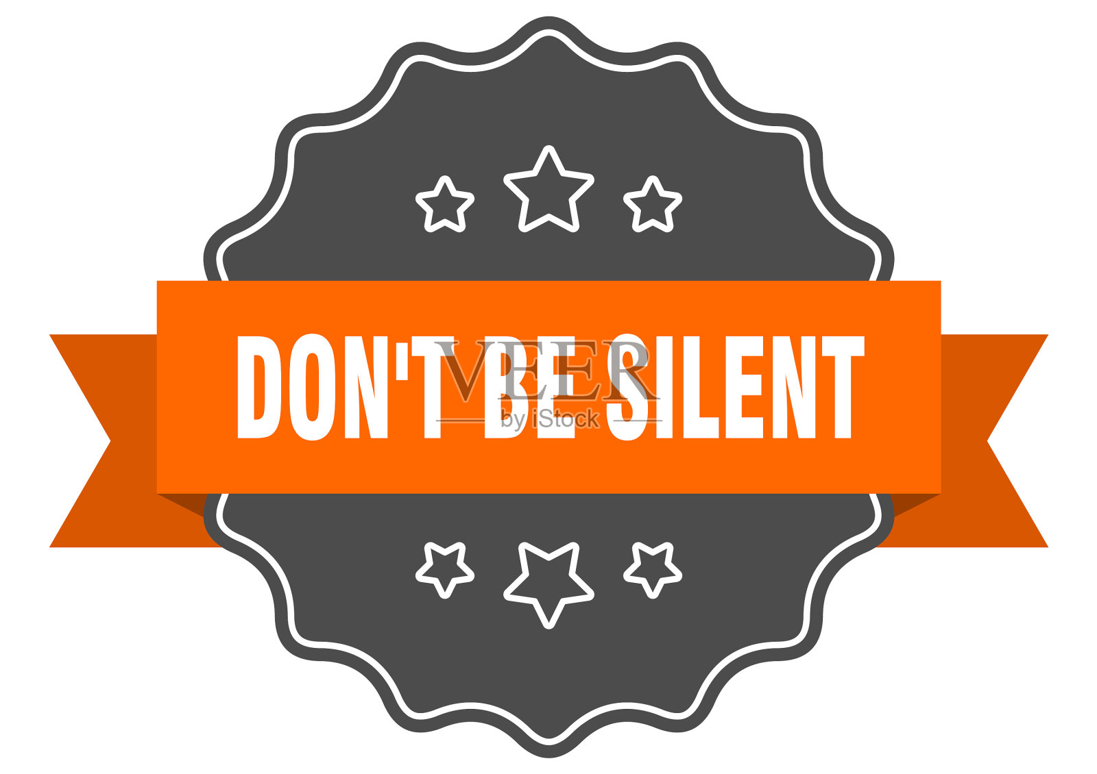 不要被沉默的标签，不要被沉默的隔离的密封插画图片素材