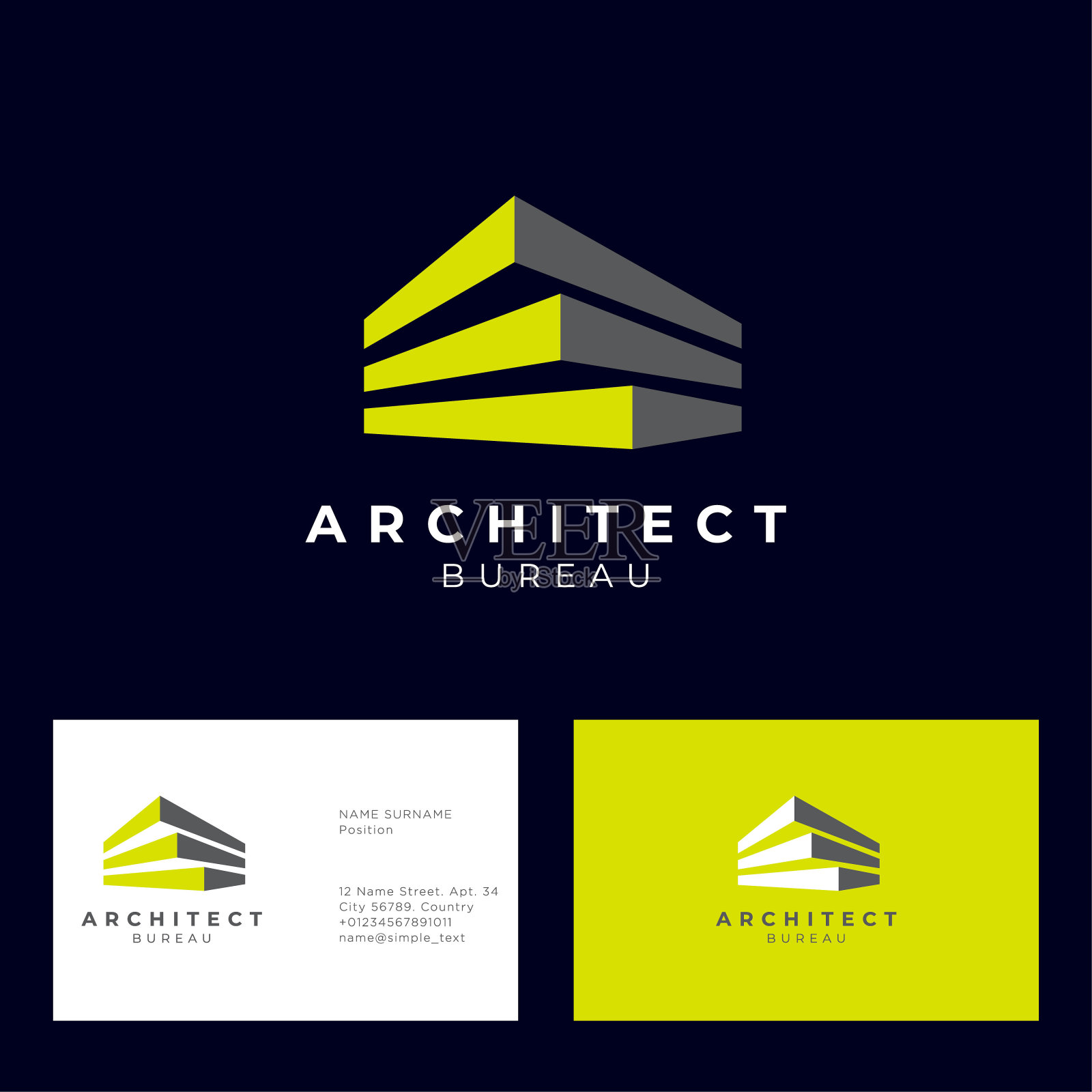 建筑师局的标志。建筑和建筑会徽。设计模板素材