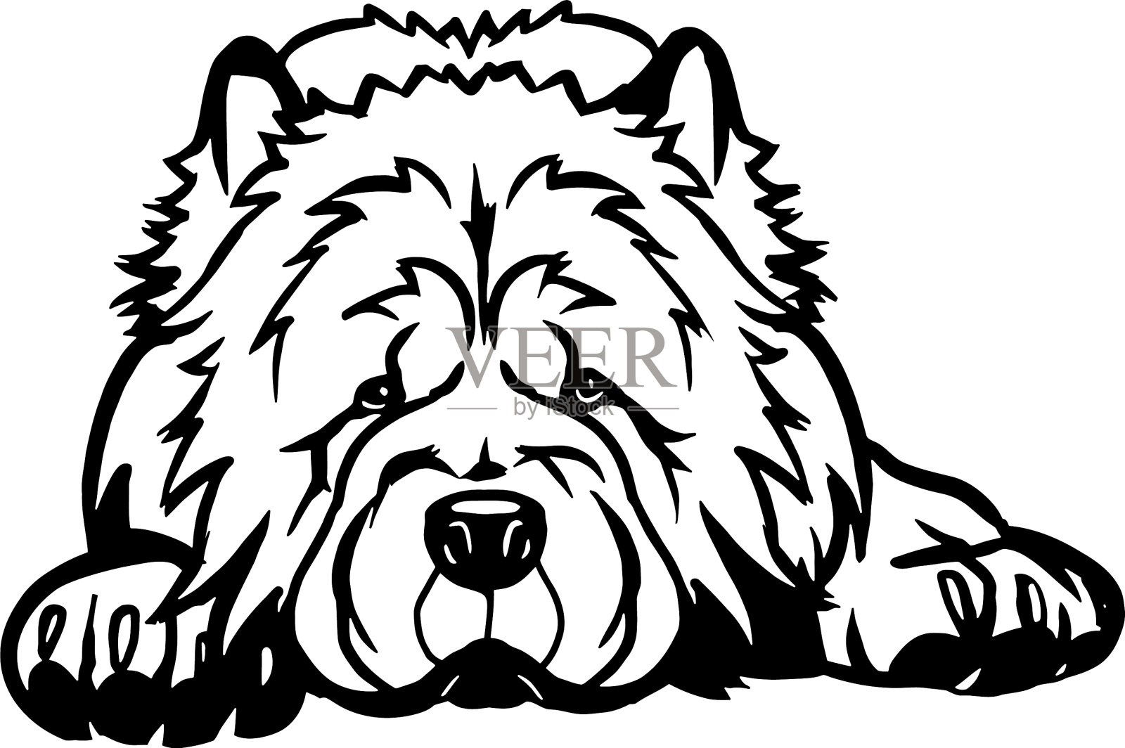 可爱的松狮犬卡通造型图标插画图片素材_ID:403413993-Veer图库