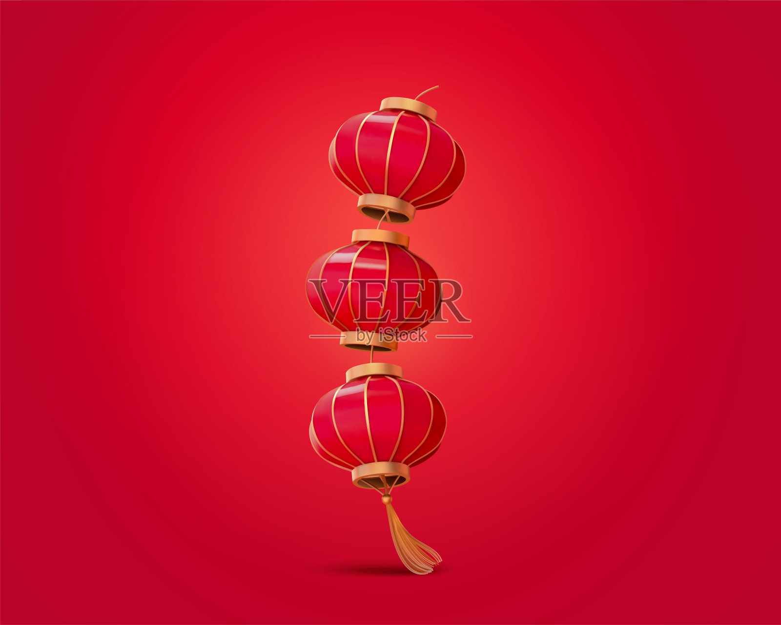 中国传统大红灯笼素材插画图片素材