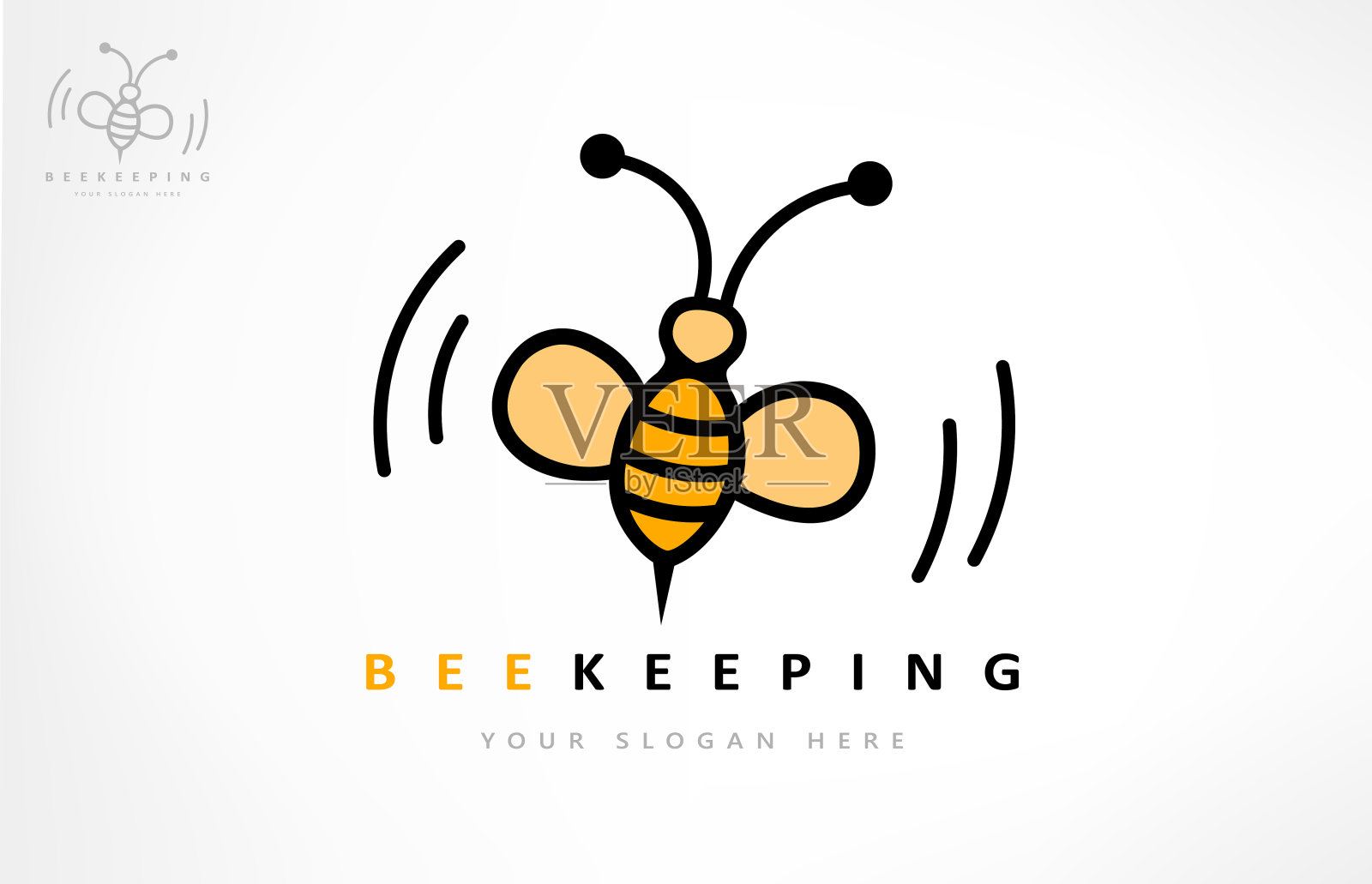 蜜蜂向量。养蜂的设计。昆虫的插图。插画图片素材