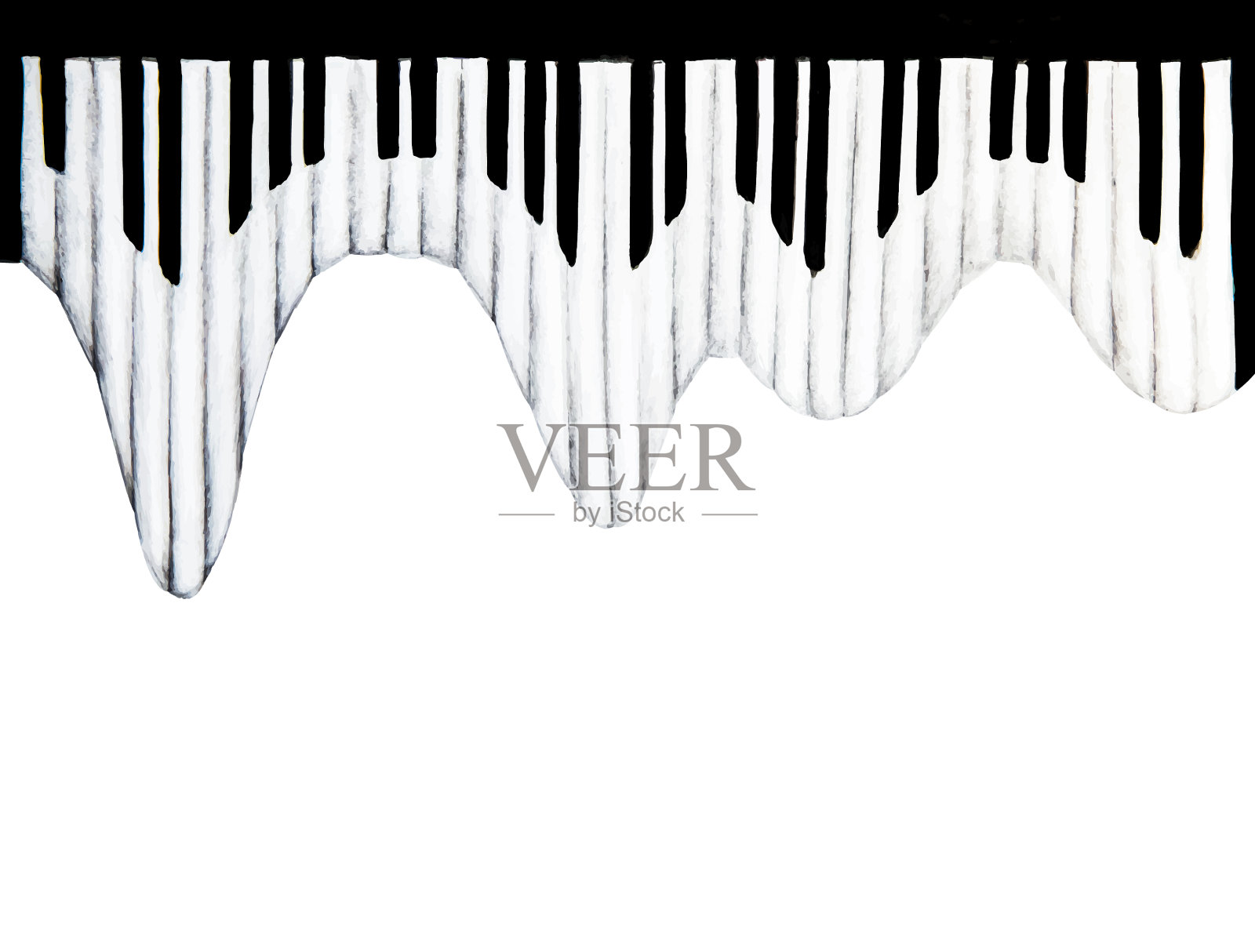 水彩素描钢琴键盘插画图片素材