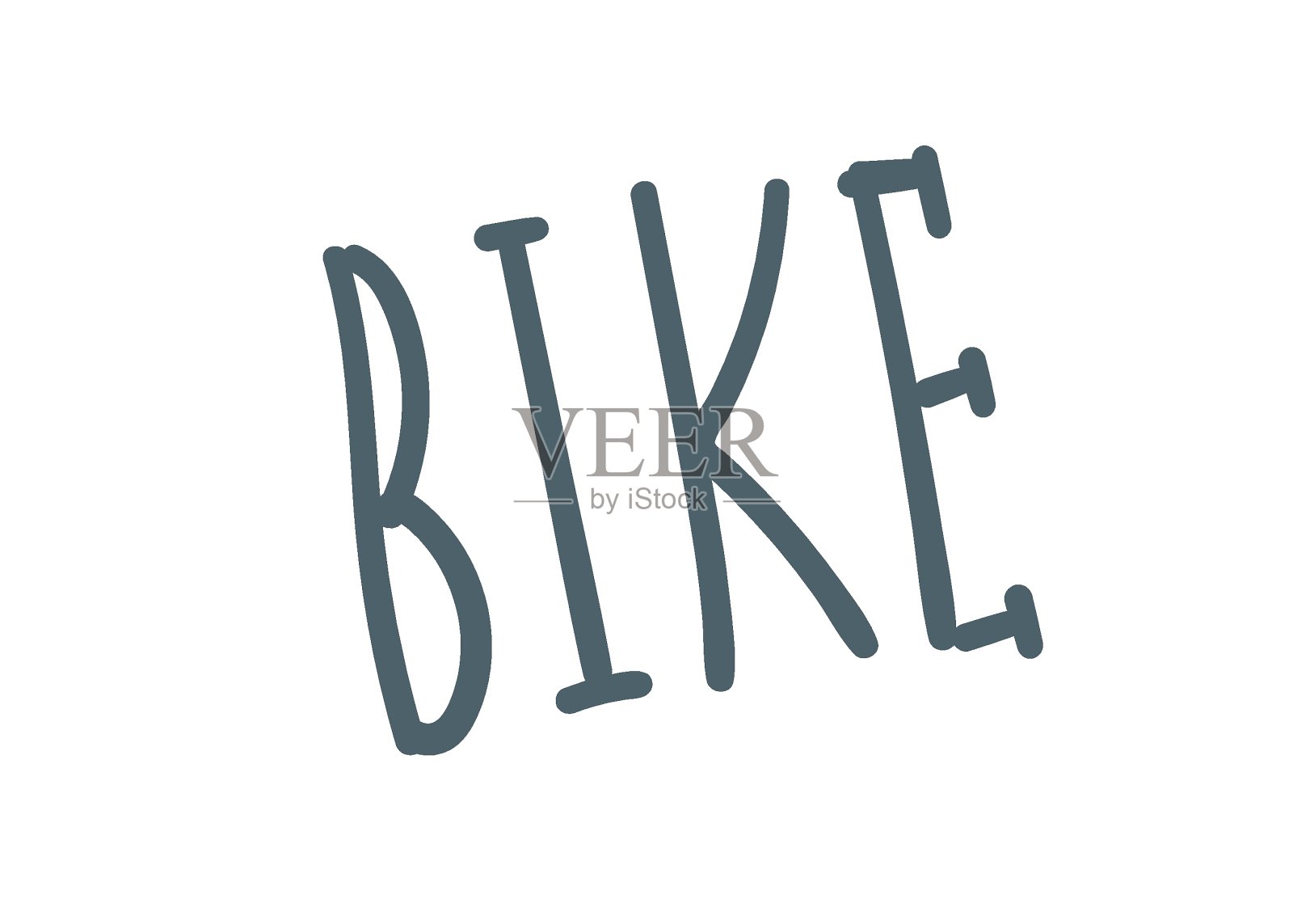 刻字自行车手绘。矢量插图，手写文本插画图片素材