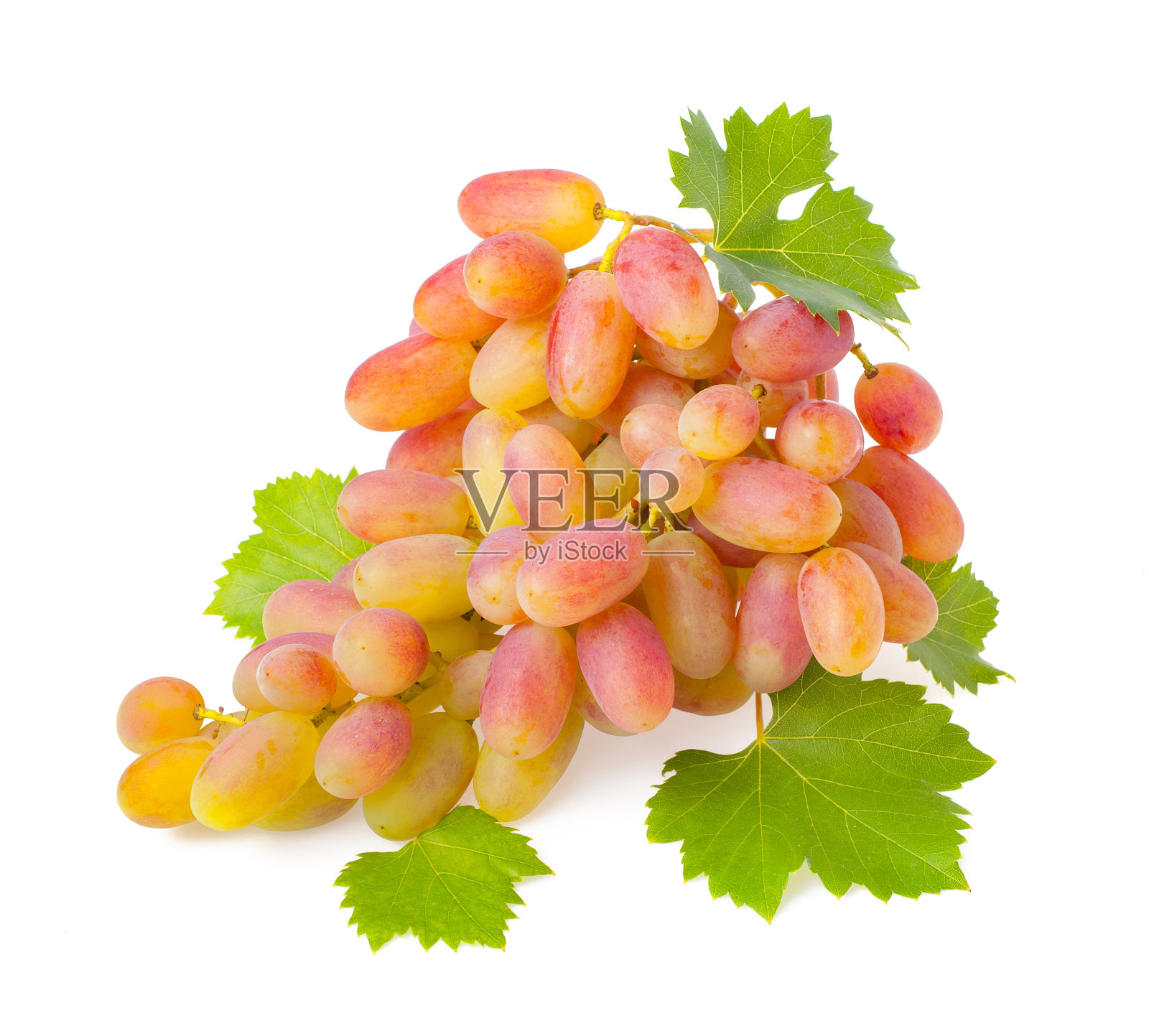 红黄色的甜葡萄孤立在白色的背景上照片摄影图片