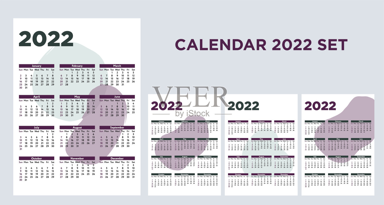 设计模板为2022年日历矢量插图设计模板素材