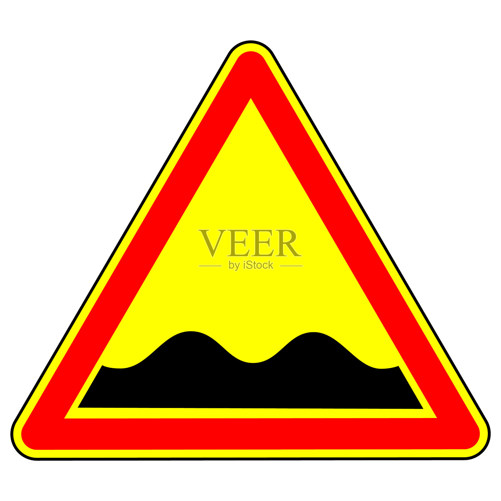 警告交通标志，坑，交通法规标志设计元素图片