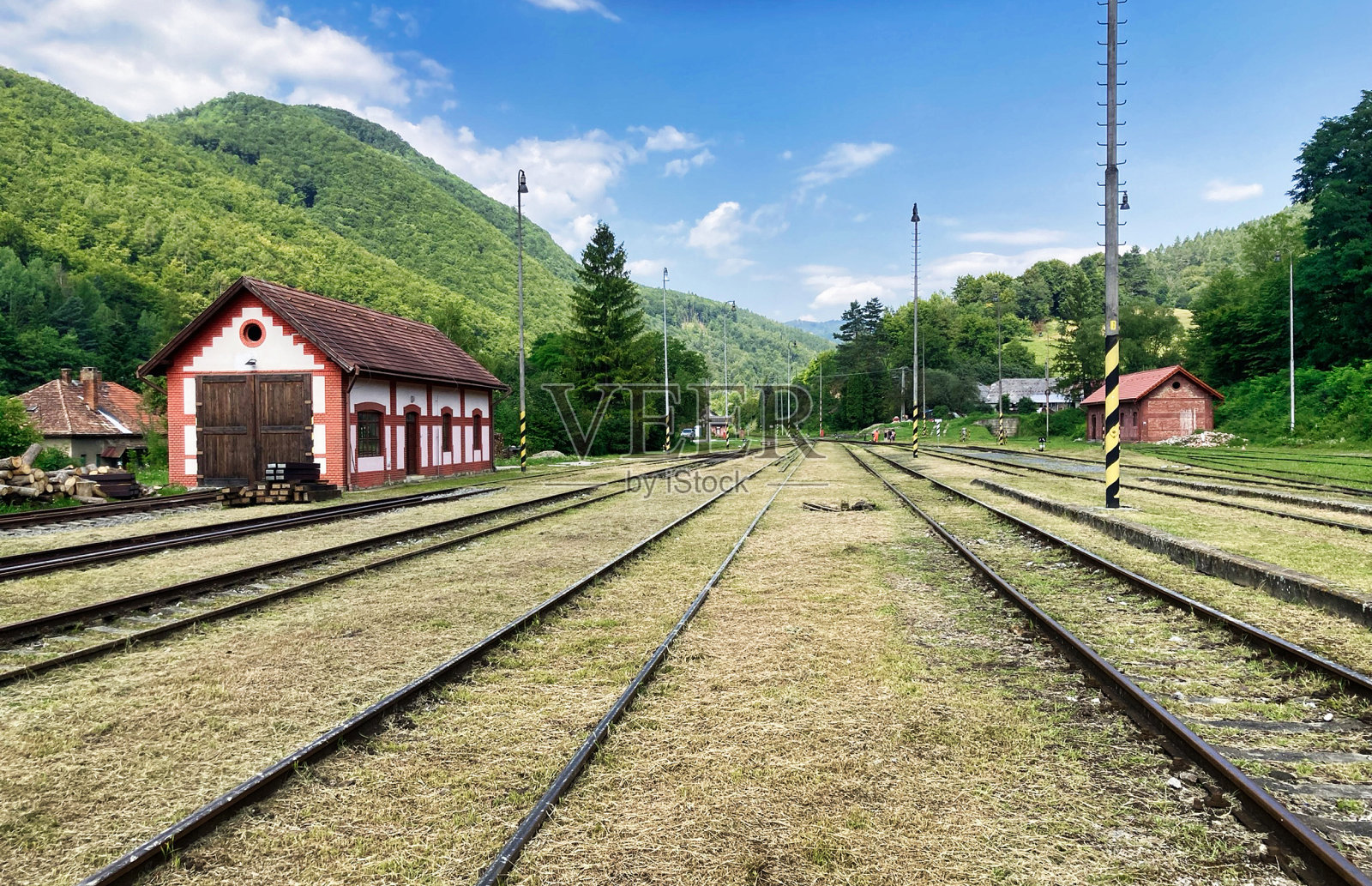 斯洛伐克蒂索维奇的一个旧火车站照片摄影图片