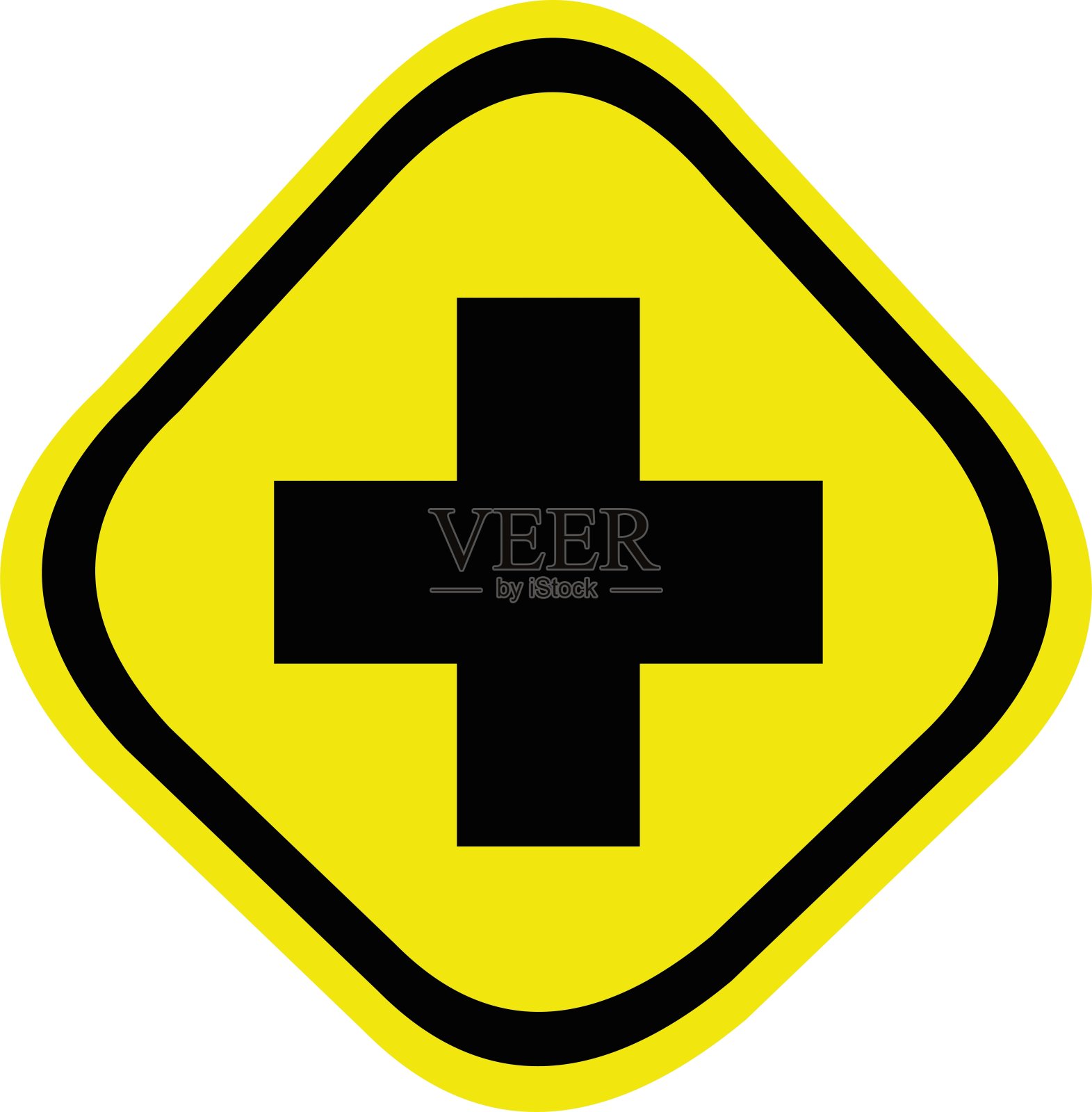 矢量插图的道路标志表情符号-十字路口标志插画图片素材