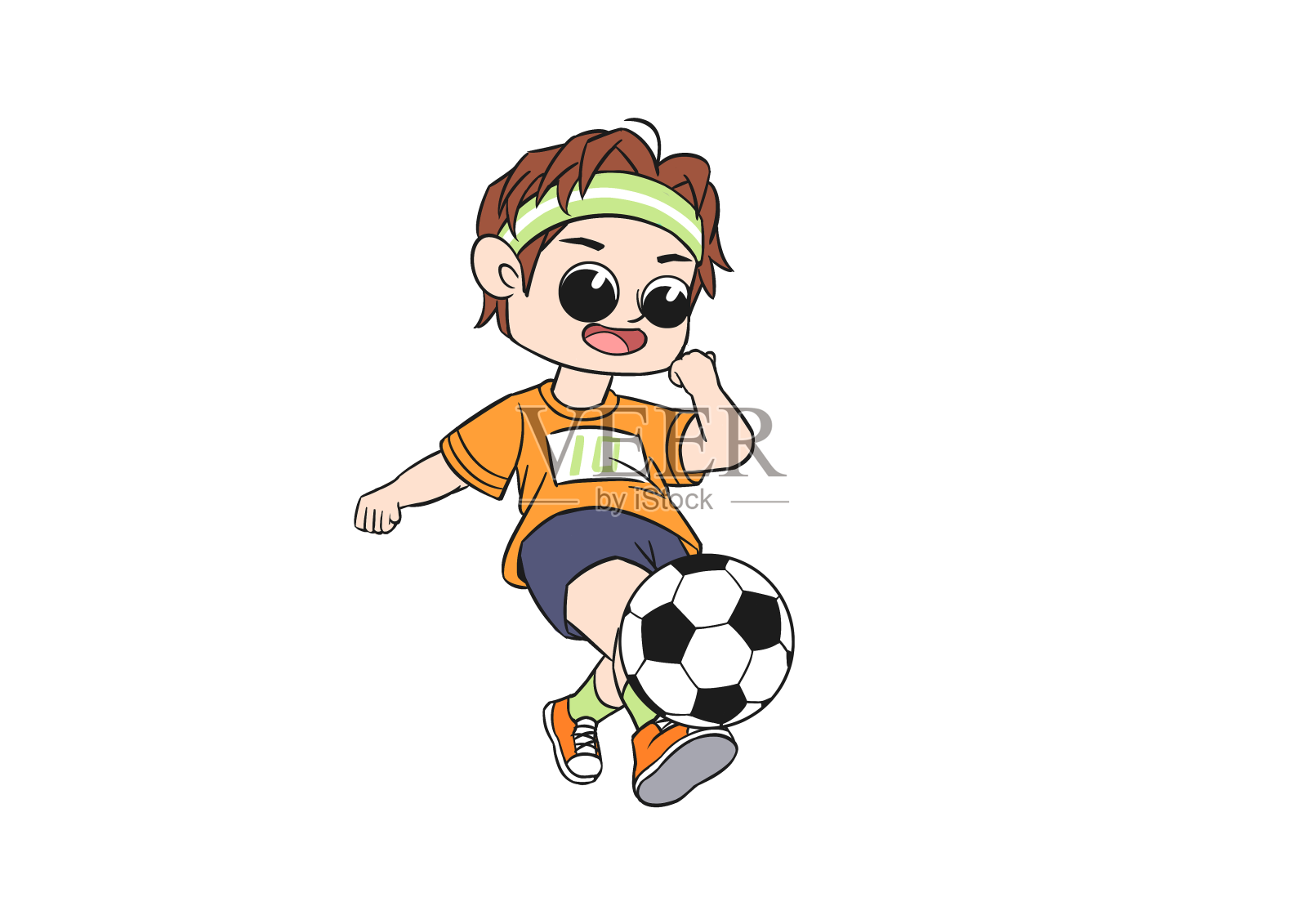 世界杯足球赛手绘卡通足球运动员插画图片-千库网
