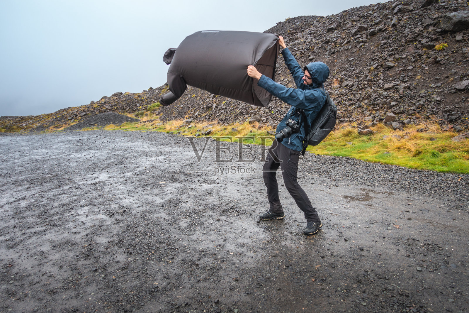 冰岛刮强风照片摄影图片