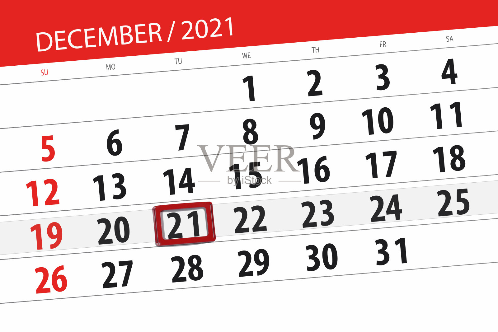 2021年12月的日历计划,截止日期,21日,周二设计模板素材